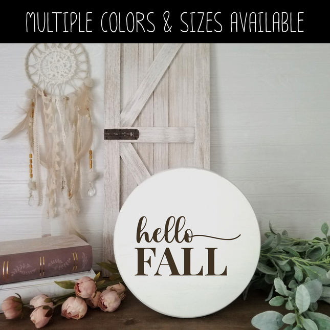 Hello Fall Cursive w/Tails Vinyl Decal/Sticker