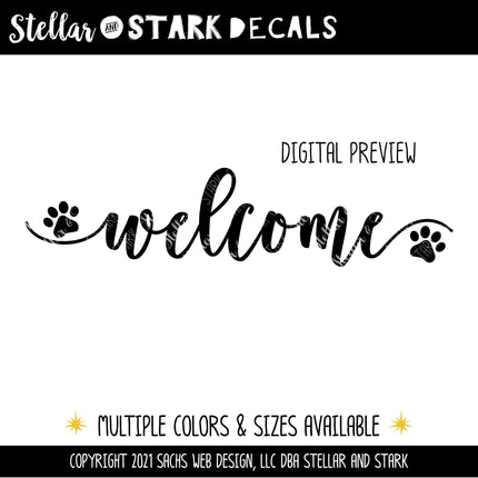 Welcome with Paws Vinyl Decal/Sticker