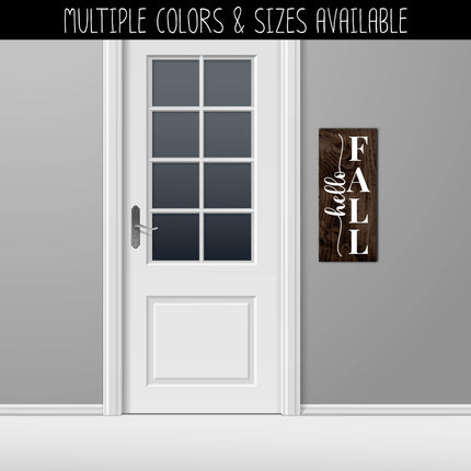 Elegant Vertical Hello Fall Vinyl Decal/Sticker