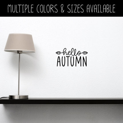 Hello Autumn with Leaves Vinyl Decal/Sticker