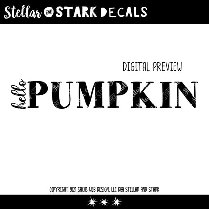 Hello Pumpkin Vinyl Decal/Sticker
