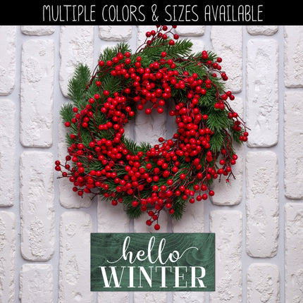 Hello Winter Cursive w/tails Vinyl Decal/Sticker