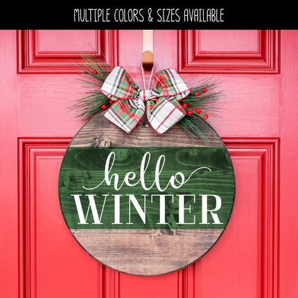 Hello Winter Cursive w/tails Vinyl Decal/Sticker