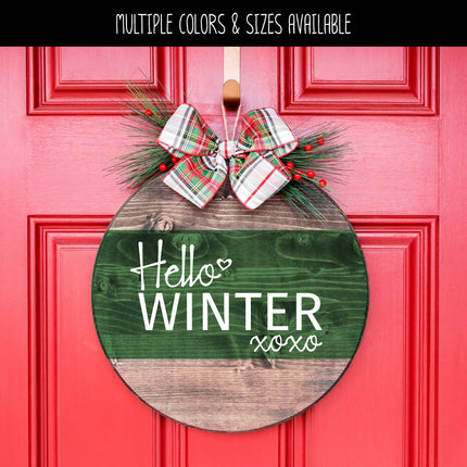 Hello Winter w/ Hugs & Kisses Vinyl Decal/Sticker