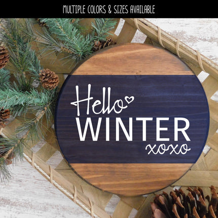 Hello Winter w/ Hugs & Kisses Vinyl Decal/Sticker