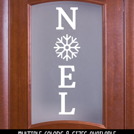 Vertical Noel with Snowflake Vinyl Decal/Sticker