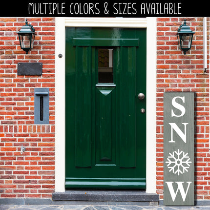 Vertical SNOW with Snowflake Vinyl Decal/Sticker