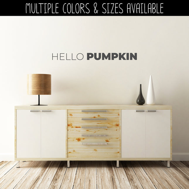 Thin Hello Bold Pumpkin Vinyl Decal/Sticker