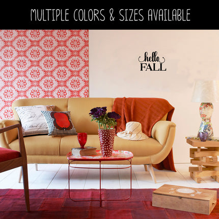 Hello Fall Cursive Stacked Vinyl Decal/Sticker