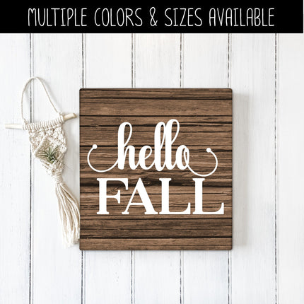 Hello Fall Cursive Stacked Vinyl Decal/Sticker