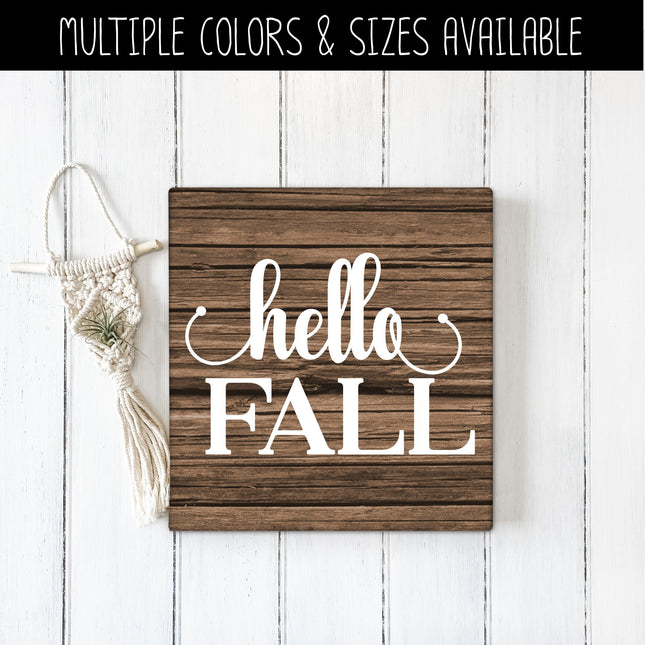 Hello Fall Cursive Stacked Vinyl Decal/Sticker