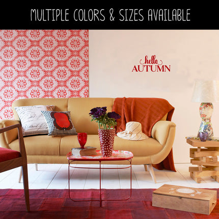 Hello Autumn Cursive Stacked Vinyl Decal/Sticker