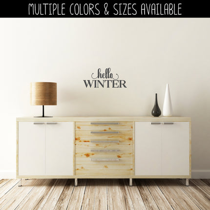 Hello Winter Cursive Stacked Vinyl Decal/Sticker