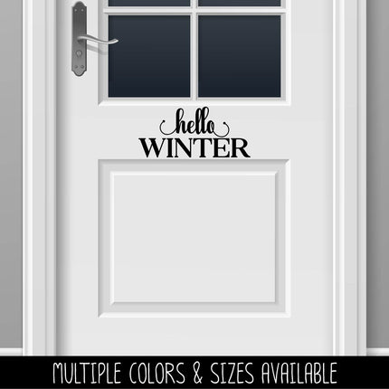 Hello Winter Cursive Stacked Vinyl Decal/Sticker