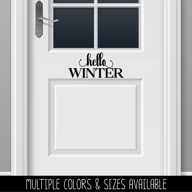 Hello Winter Cursive Stacked Vinyl Decal/Sticker