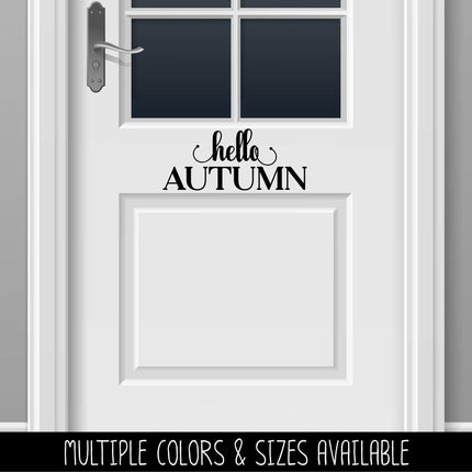 Hello Autumn Cursive Stacked Vinyl Decal/Sticker