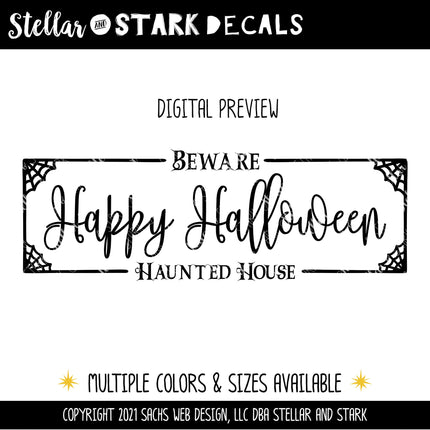 Framed Happy Halloween Vinyl Decal/Sticker