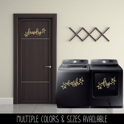 Floral  Laundry Vinyl Decal/Sticker