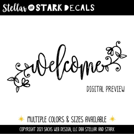 Floral Welcome Vinyl Decal/Sticker