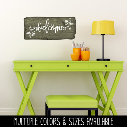 Floral Welcome Vinyl Decal/Sticker