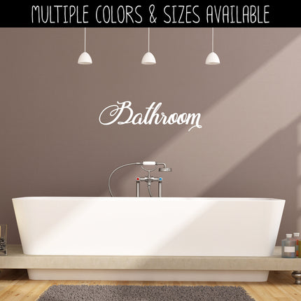 Antique Script Bathroom Vinyl Decal/Sticker l