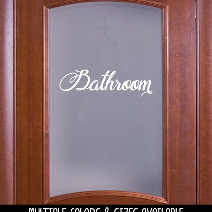 Antique Script Bathroom Vinyl Decal/Sticker l