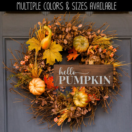 Hello Pumpkin Cursive w/Tail Stacked Vinyl Decal/Sticker