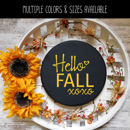 Hello Fall w/Hugs & Kisses Vinyl Decal/Sticker