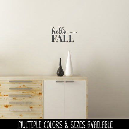 Hello Fall Cursive w/Tails Vinyl Decal/Sticker