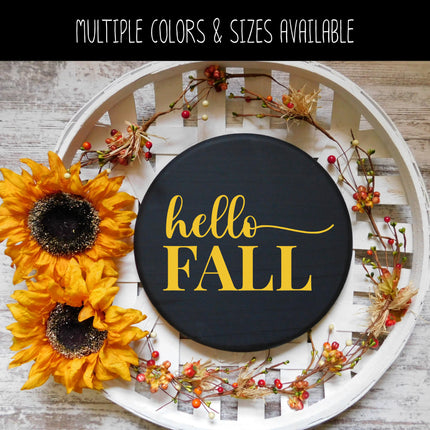 Hello Fall Cursive w/Tails Vinyl Decal/Sticker