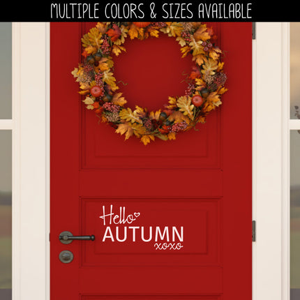 Hello Autumn w/Hugs & Kisses Vinyl Decal/Sticker