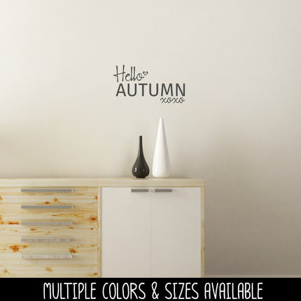 Hello Autumn w/Hugs & Kisses Vinyl Decal/Sticker