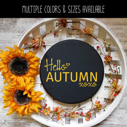 Hello Autumn w/Hugs & Kisses Vinyl Decal/Sticker