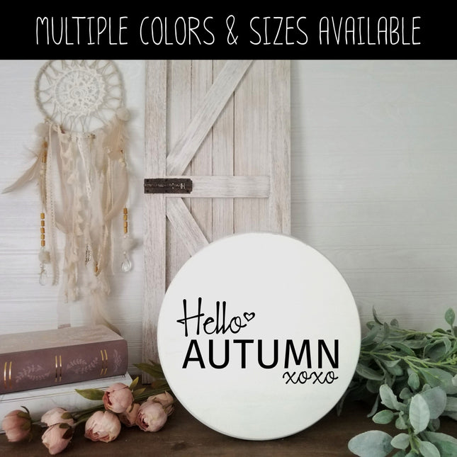 Hello Autumn w/Hugs & Kisses Vinyl Decal/Sticker