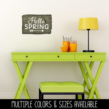 Hello Spring with Arrow Vinyl Decal/Sticker
