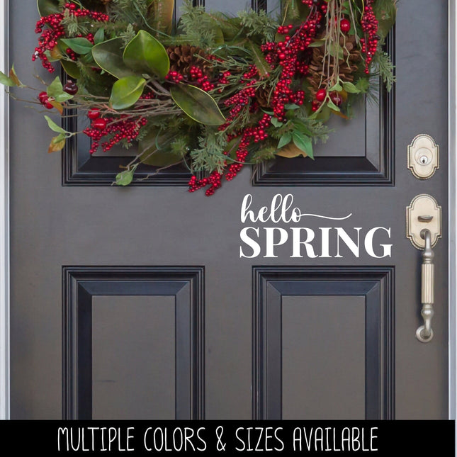 Hello Spring Cursive w/ Tail Vinyl Decal/Sticker