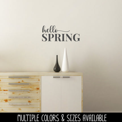 Hello Spring Cursive w/ Tail Vinyl Decal/Sticker