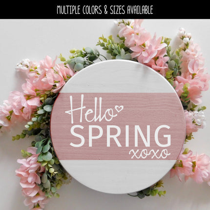 Hello Spring w/Hugs & Kisses Vinyl Decal/Sticker