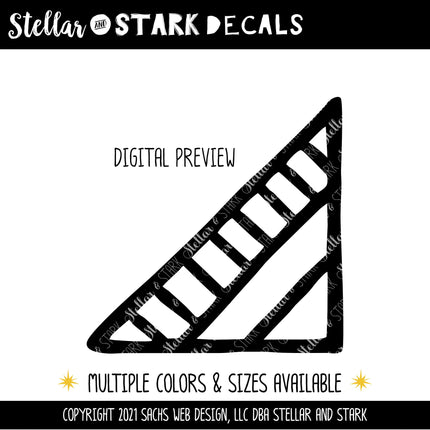 Decorative Striped Corner Vinyl Decal/Sticker - Set of 4 Corners -