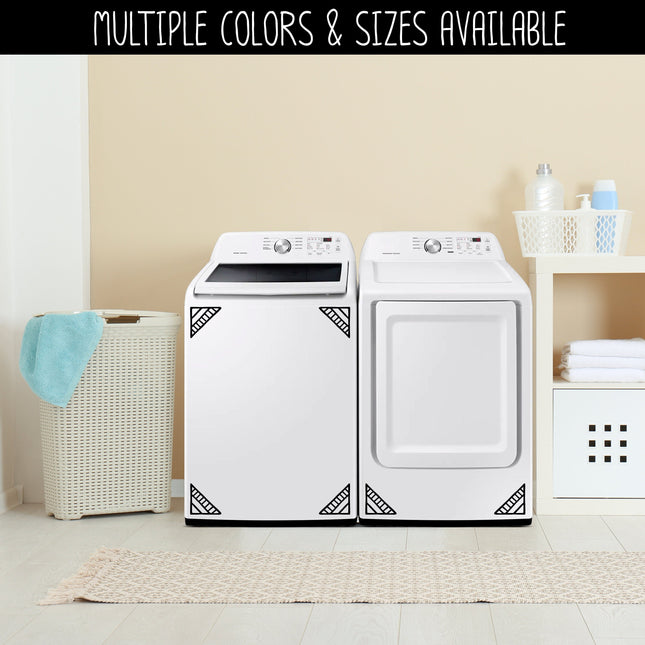 Decorative Striped Corner Vinyl Decal/Sticker - Set of 4 Corners -