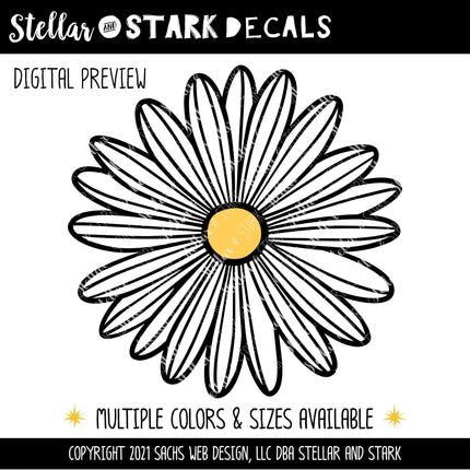 Two-Color Daisy Vinyl Decal/Sticker