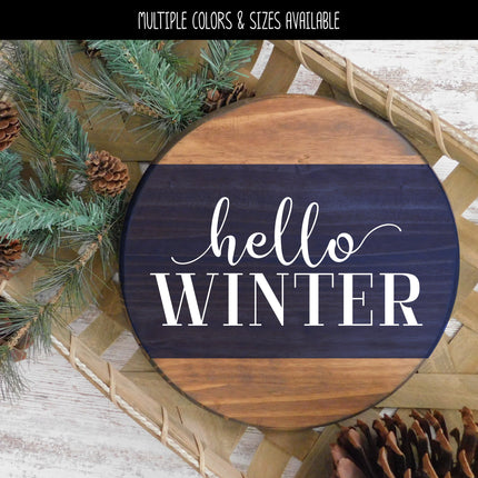Hello Winter Cursive w/tails Vinyl Decal/Sticker