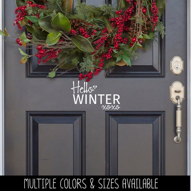Hello Winter w/ Hugs & Kisses Vinyl Decal/Sticker