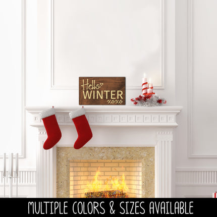 Hello Winter w/ Hugs & Kisses Vinyl Decal/Sticker