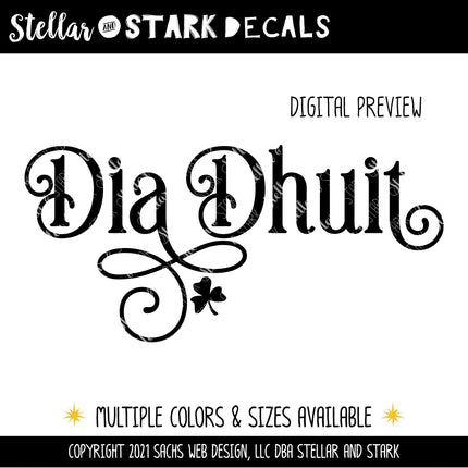 Dia Dhuit Irish Hello Vinyl Decal/Sticker