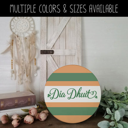 Cursive Dia Dhuit Irish Hello Vinyl Decal/Sticker