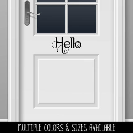 Scrolling Hello Vinyl Decal/Sticker