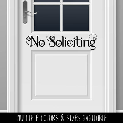 Scrolling No Soliciting Vinyl Decal/Sticker