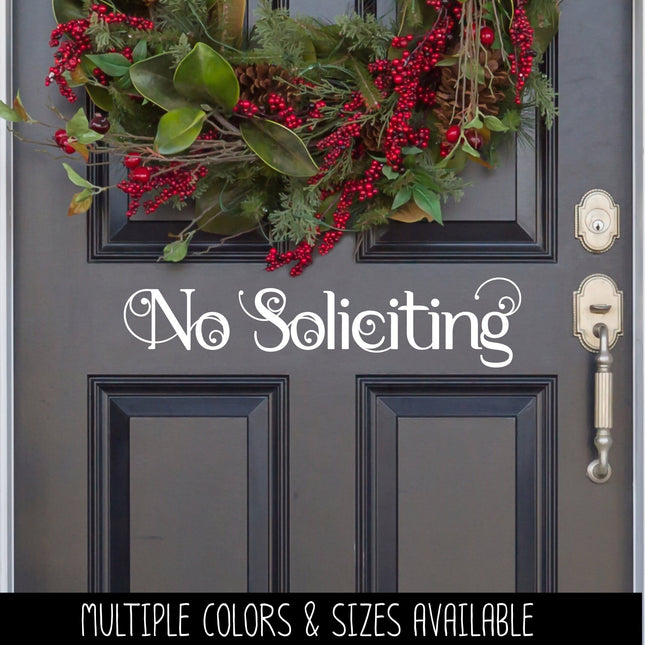 Scrolling No Soliciting Vinyl Decal/Sticker