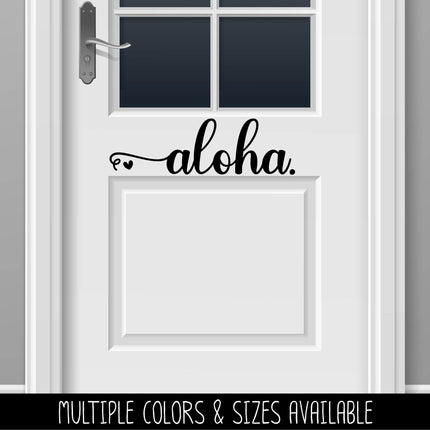 Cursive Aloha Hearts Vinyl Decal/Sticker